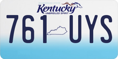 KY license plate 761UYS