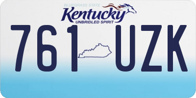 KY license plate 761UZK
