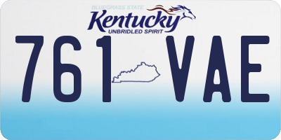 KY license plate 761VAE