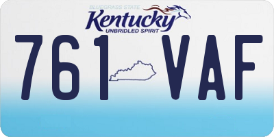 KY license plate 761VAF