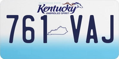 KY license plate 761VAJ