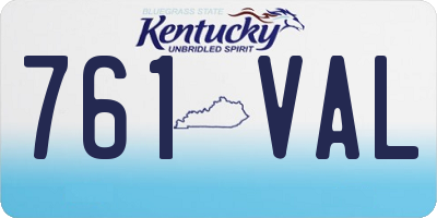 KY license plate 761VAL
