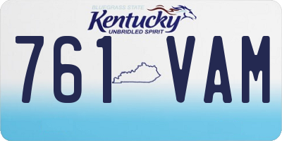 KY license plate 761VAM