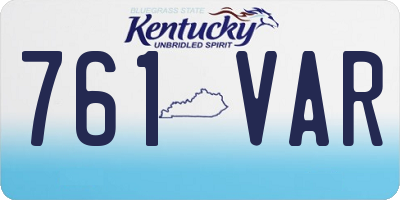 KY license plate 761VAR