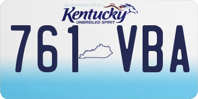 KY license plate 761VBA
