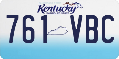 KY license plate 761VBC