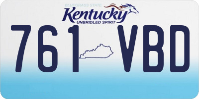 KY license plate 761VBD