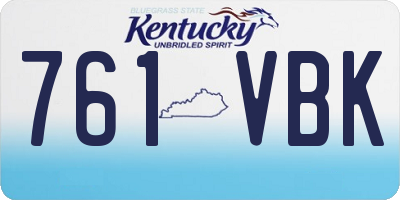 KY license plate 761VBK