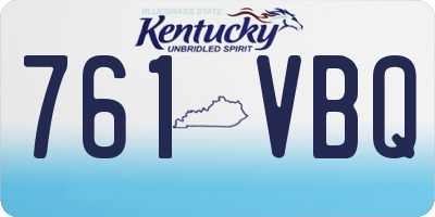 KY license plate 761VBQ