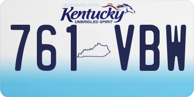 KY license plate 761VBW