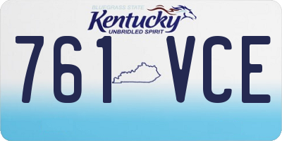 KY license plate 761VCE