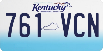 KY license plate 761VCN