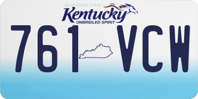 KY license plate 761VCW