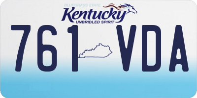 KY license plate 761VDA