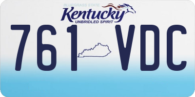 KY license plate 761VDC