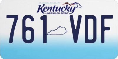 KY license plate 761VDF