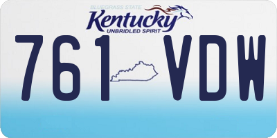 KY license plate 761VDW