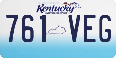 KY license plate 761VEG