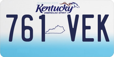 KY license plate 761VEK