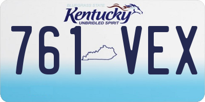 KY license plate 761VEX