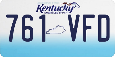 KY license plate 761VFD