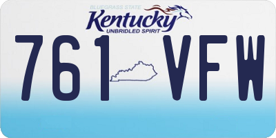 KY license plate 761VFW
