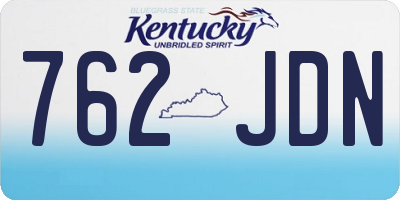 KY license plate 762JDN