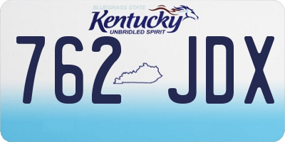 KY license plate 762JDX
