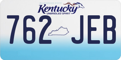 KY license plate 762JEB