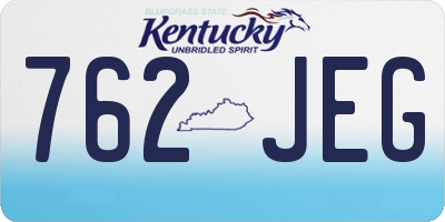 KY license plate 762JEG