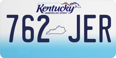 KY license plate 762JER