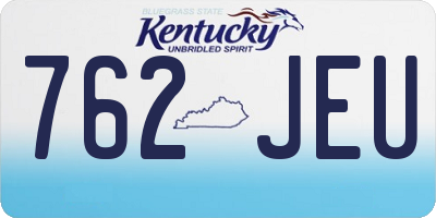 KY license plate 762JEU