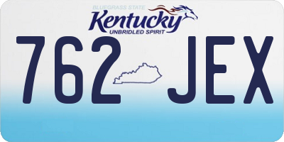 KY license plate 762JEX