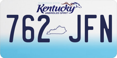 KY license plate 762JFN