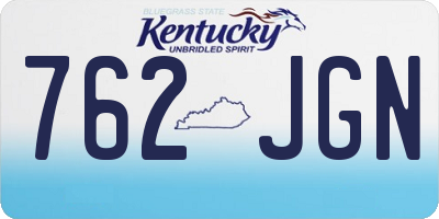 KY license plate 762JGN
