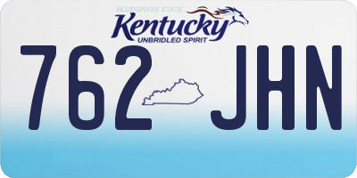 KY license plate 762JHN
