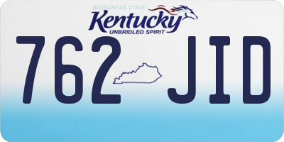 KY license plate 762JID