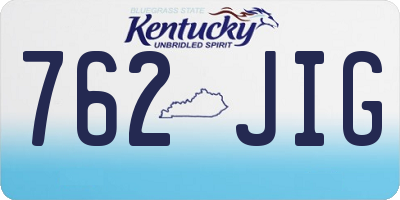 KY license plate 762JIG