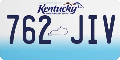 KY license plate 762JIV