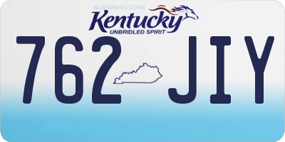 KY license plate 762JIY