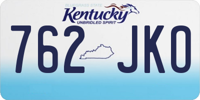 KY license plate 762JKO