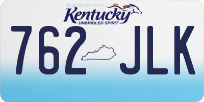KY license plate 762JLK