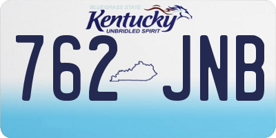 KY license plate 762JNB