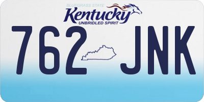 KY license plate 762JNK