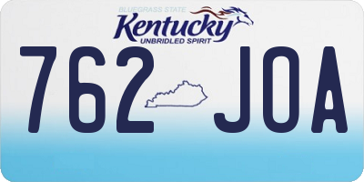 KY license plate 762JOA