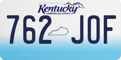KY license plate 762JOF