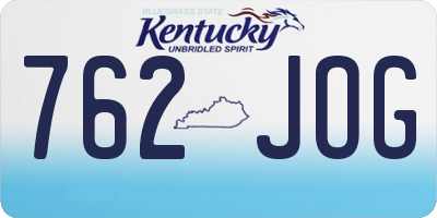 KY license plate 762JOG