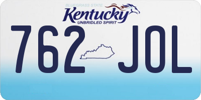 KY license plate 762JOL