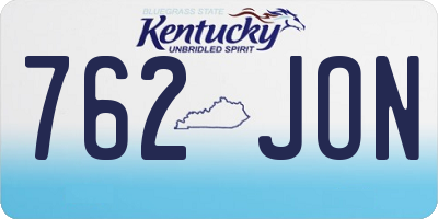 KY license plate 762JON