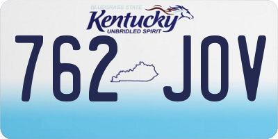 KY license plate 762JOV